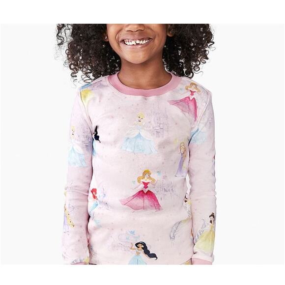 Pottery Barn Kids Pink Disney Princess Castles Organic Cotton Pajama Set Size 2T - Picture 2 of 10